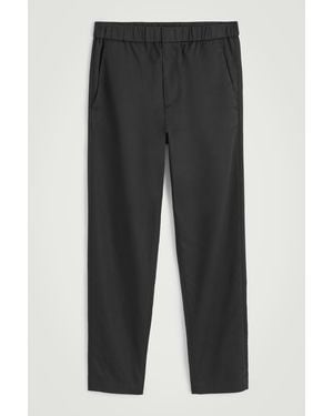 COS Twill Tapered Trousers - Black