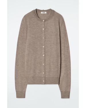 COS Layered Fine Cashmere Cardigan - Brown