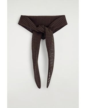 COS Pointelle-Knit Triangle Scarf - Black
