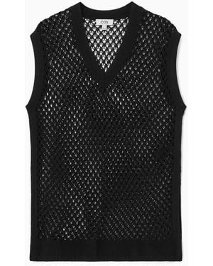 COS Open-knit Tank Top - Black