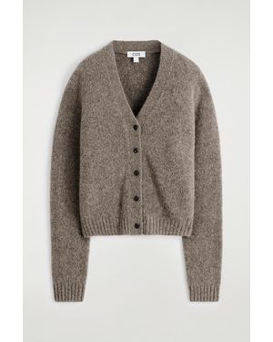 COS Cropped Alpaca-Blend Cardigan - Brown