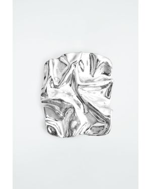 COS Scrunched Brooch - White
