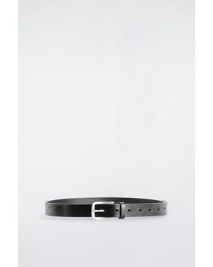 COS Square-Buckle Leather Belt - White
