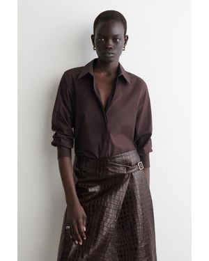 COS Elegantes Baumwollhemd - Braun