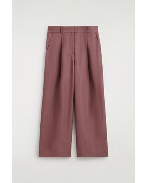 COS Tailored Linen-blend Trousers - Brown