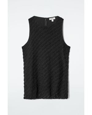 COS Embellished Houndstooth Top - Black