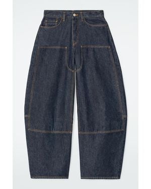 COS Western Barrel-Leg Raw Denim Trousers - Blue