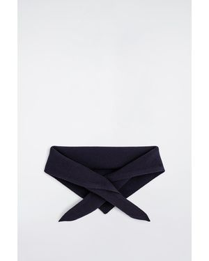 COS Textured Merino Wool Scarf - Blue