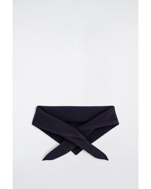 COS Textured Merino Wool Scarf - Blue