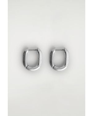 COS Faceted Huggie Hoop Earrings - Gray