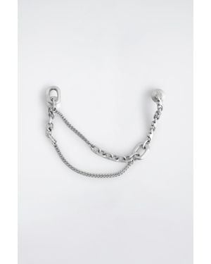 COS Faceted Double-Chain Brooch - White