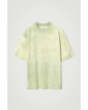 COS Oversized Acid-wash Cotton T-shirt - Yellow