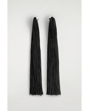 COS Fringed Earrings - Black