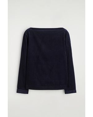 COS Straight-Neck Corduroy Top - Blue