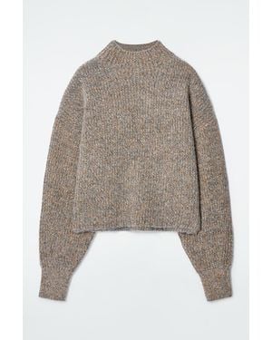 COS Flecked Turtleneck Jumper - Natural