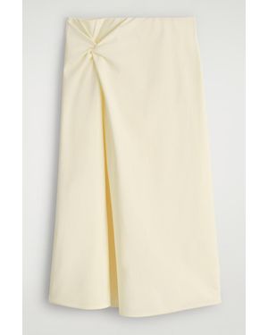 COS Twist-Detail Midi Skirt - Natural