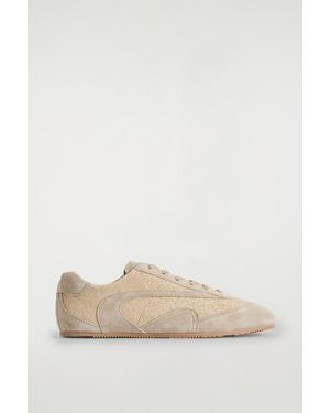 COS Minimal Suede Sneakers - Natural