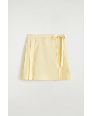 COS Pleated Mini Wrap Skirt - Yellow