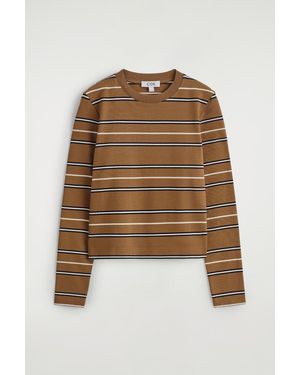 COS Clean Cut Regular Long-Sleeved T-Shirt - Natural