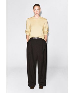COS Twill-Hose Mit Weitem Bein Und Bügelfalten - Braun