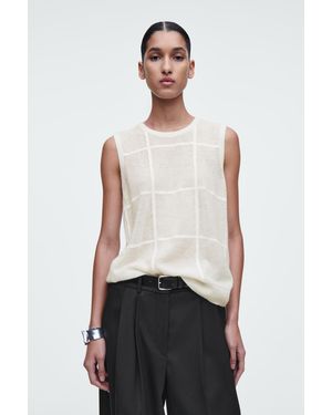 COS Ärmelloses Oberteil Mit Windowpane-Karo - Weiß