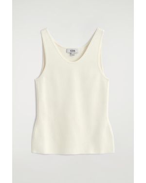 COS Knitted Scoop-Neck Tank Top - Natural