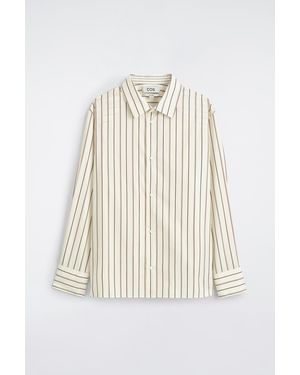 COS Striped Structured Cotton-Silk Shirt - White