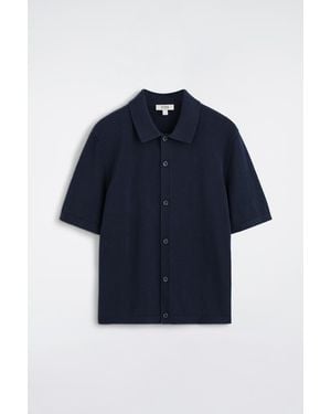 COS Knitted Cotton Shirt - Blue