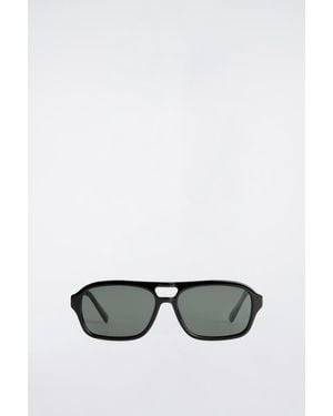 COS Rectangular Aviator Sunglasses - Black