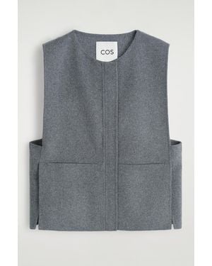 COS Double-Faced Wool Hybrid Vest - Gray