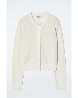 COS Knitted Linen Cardigan - White