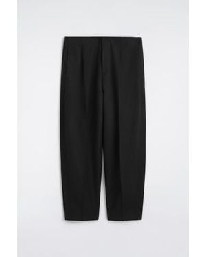 COS Wool Regular-Fit Barrel-Leg Tuxedo Trousers - Black
