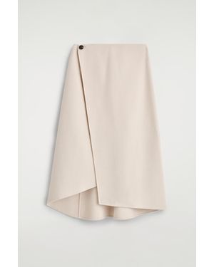 COS Double-Faced Wool Wrap Skirt - Natural