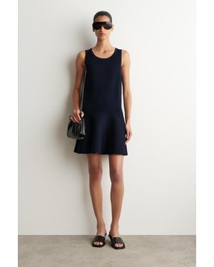COS Ausgestelltes Minikleid Aus Strick - Blau