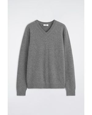 COS Cashmere V-Neck Sweater - Gray