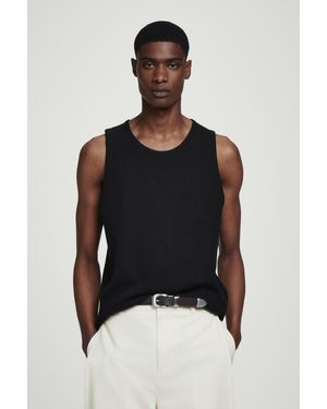 COS Tanktop Aus Strukturiertem Baumwolljersey - Schwarz