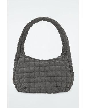 COS Oversized Quilted Crossbody Bag - Gray