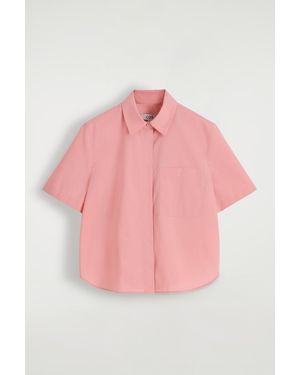 COS Cropped Short-Sleeved Cotton Shirt - Pink