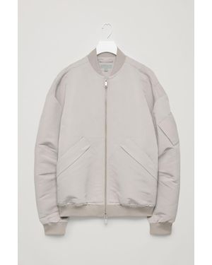 COS Oversized Nylon Bomber Jacket - Grey