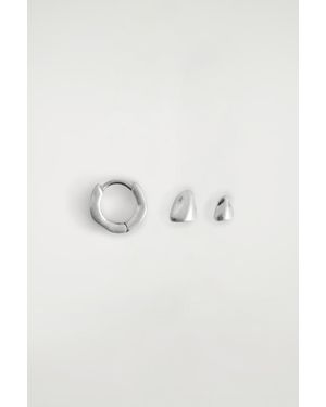 COS 3-Pack Hammered Earrings - Multicolor