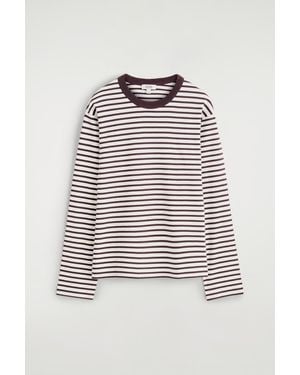 COS Relaxed Jersey Interlock Long-Sleeved T-Shirt - Red