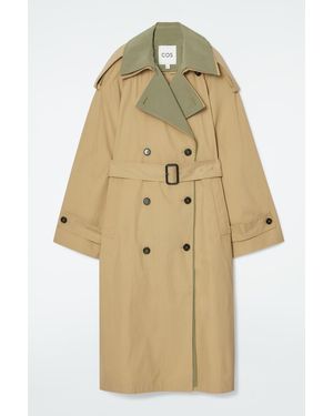 COS Layered Double-breasted Trench Coat - Natural