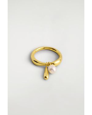COS Teardrop-Charm Ring - Blue