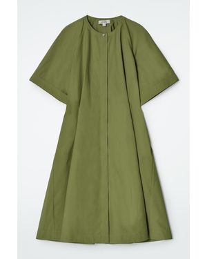 COS Raglan-sleeve Cotton Midi Dress - Green