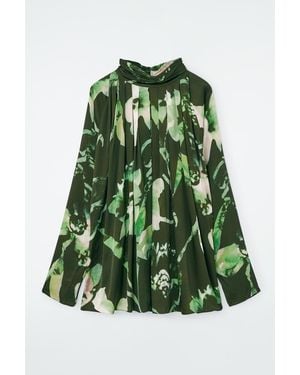 COS Pleated Batwing Blouse - Green