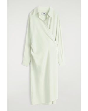 COS Wrap Midi Shirt Dress - White