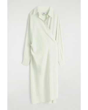 COS Wrap Midi Shirt Dress - White