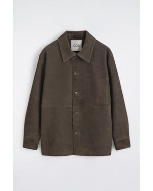 COS Corded Suede Overshirt - Brown