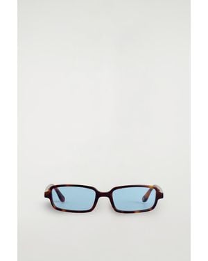 COS Slim Rectangular Sunglasses - White