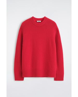 COS Chunky Cashmere Crew-Neck Jumper - Red